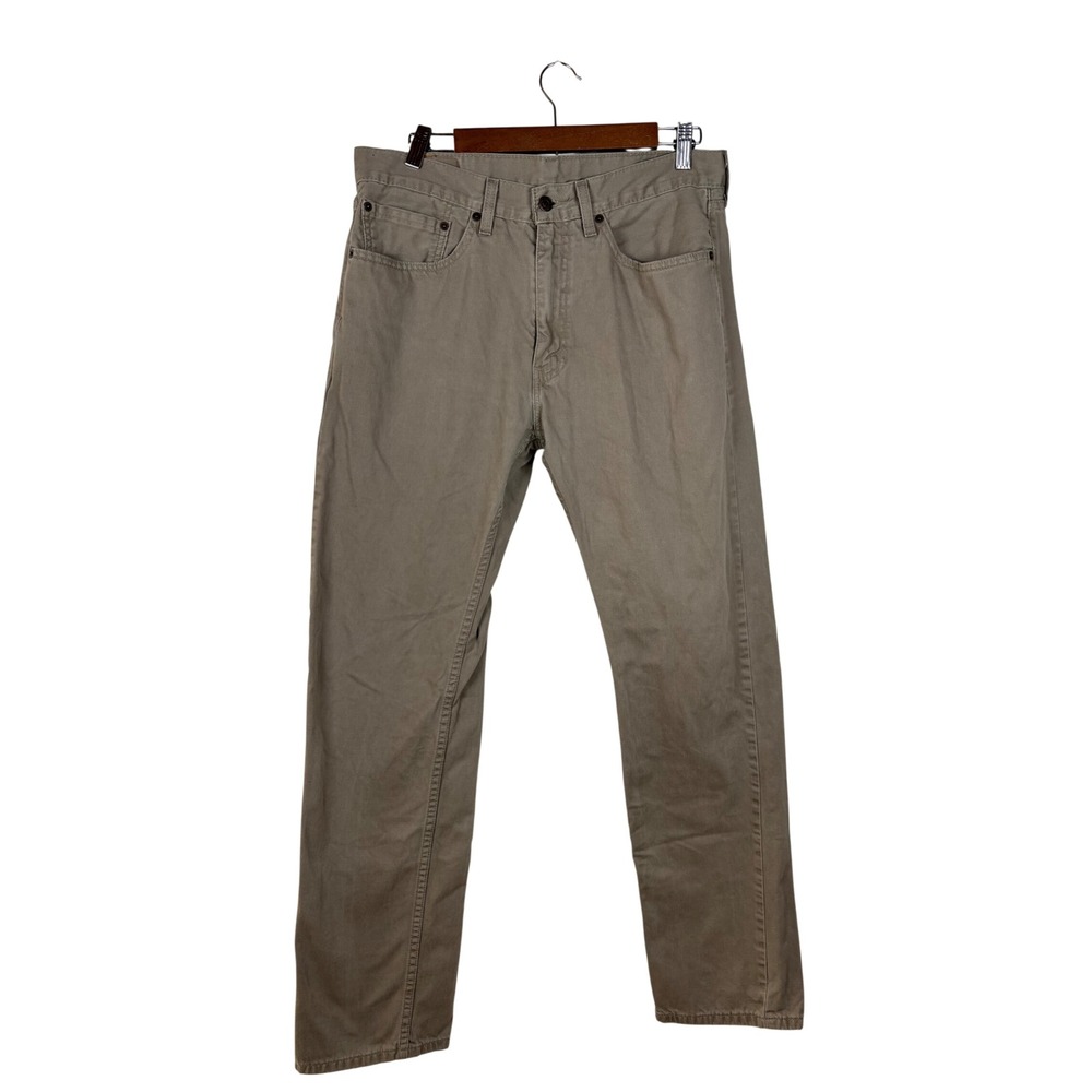 Levi's 505 Regular Fit Jeans Mens 34x34 Khaki Tan Straight Leg 00505-0718 Pants